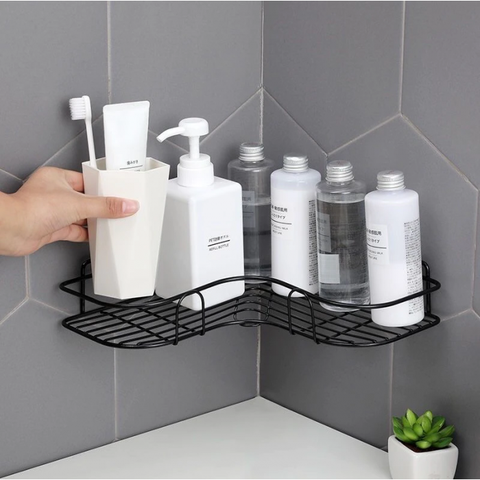 ORGANIZADOR ESQUINERO DE BAÑO NEGRO