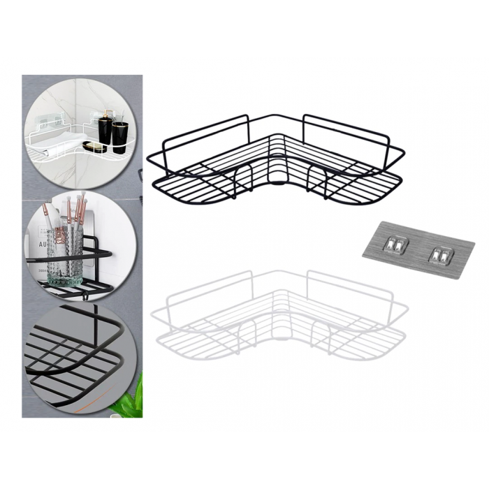 ORGANIZADOR ESQUINERO DE BAÑO PREMIUM NEGRO
