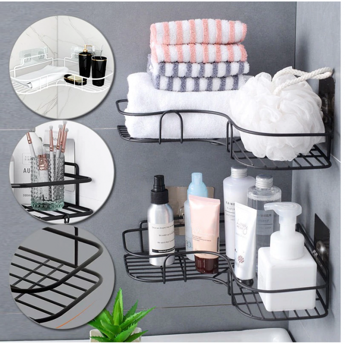 ORGANIZADOR ESQUINERO DE BAÑO PREMIUM NEGRO