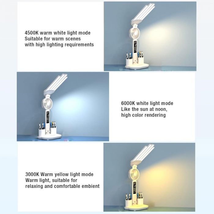 LÁMPARA LED CON VENTILADOR INTEGRADO