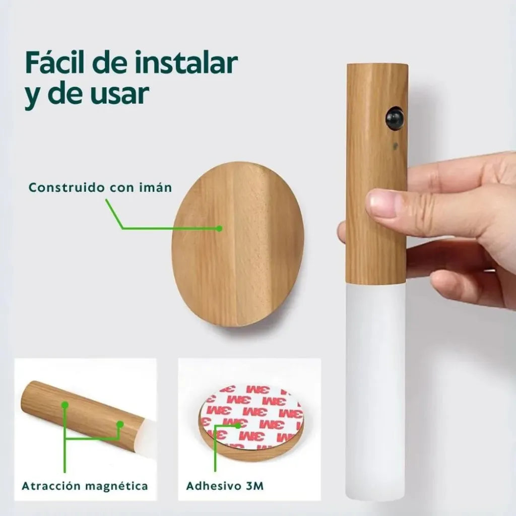 LÁMPARA NOCTURNA INTELIGENTE CON SENSOR DE MOVIMIENTO Y LUZ CÁLIDA