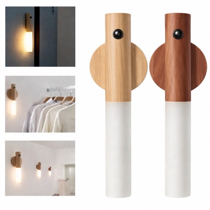 LÁMPARA NOCTURNA INTELIGENTE CON SENSOR DE MOVIMIENTO Y LUZ CÁLIDA